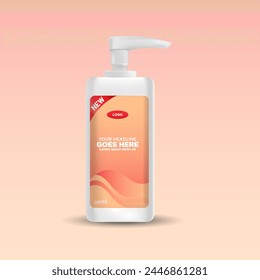 Package template design, Label design, mockup design label template, shampoo bottle label design with colorful background vector eps 10 file.