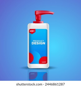 Package template design, Label design, mockup design label template, shampoo bottle label design with colorful background vector eps 10 file.