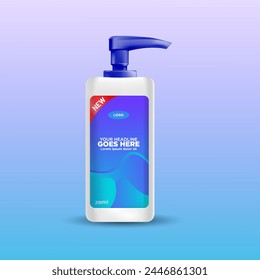 Package template design, Label design, mockup design label template, shampoo bottle label design with colorful background vector eps 10 file.