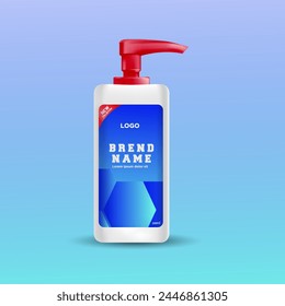 Package template design, Label design, mockup design label template, shampoo bottle label design with colorful background vector eps 10 file.