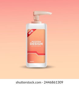 Package template design, Label design, mockup design label template, shampoo bottle label design with colorful background vector eps 10 file.