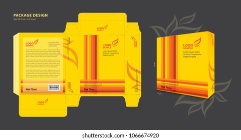 Package template design for Supplements, Cosmetics, Creams, Lotion, Spa, Beauty, Makeup, Candy, Perfume, Creative packaging idea, boxes design, 3d box, printing media, advertisement, product, vector