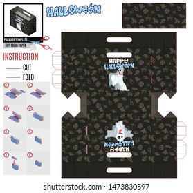 package template for halloween ghosts with big tongue
