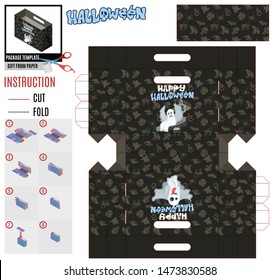package template for halloween lace ghosts and grave