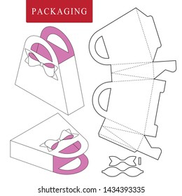 Package template picnic concept.Vector Illustration of handle box.