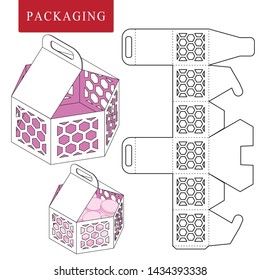 Package template picnic concept.Vector Illustration of handle box.