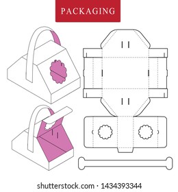 Package template picnic concept.Vector Illustration of handle box.