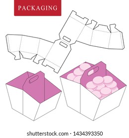 Package template picnic concept.Vector Illustration of handle box.