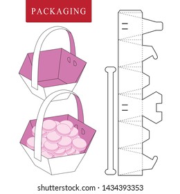 Package template picnic concept.Vector Illustration of handle box.