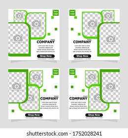 package template social media post for your business promotion with green colour style three