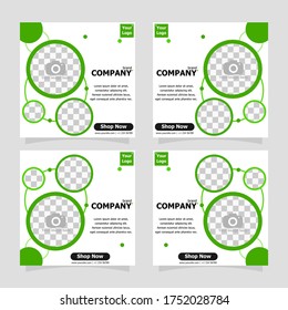 package template social media post for your business promotion with green colour style eight