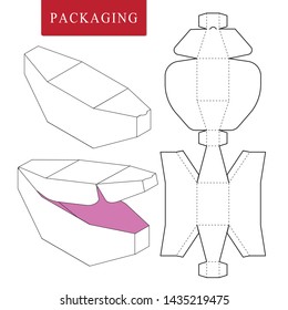 Package template.Vector Illustration of handle box.