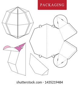 Package template.Vector Illustration of handle box.