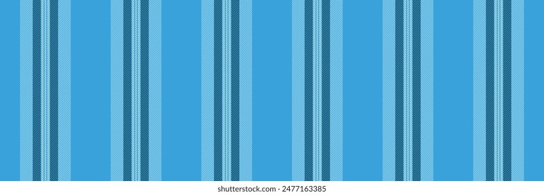 Package textile vertical seamless, open vector background lines. Image stripe pattern fabric texture in cyan and dark color.