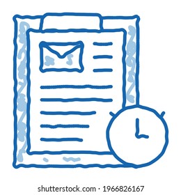 Package Time Agreement Postal Transportation Company sketch icon vector. Hand drawn blue doodle line art sign. isolated symbol illustration