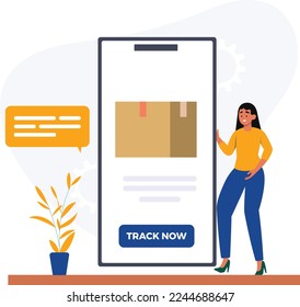 Vector de ilustración del concepto de pista de paquetes