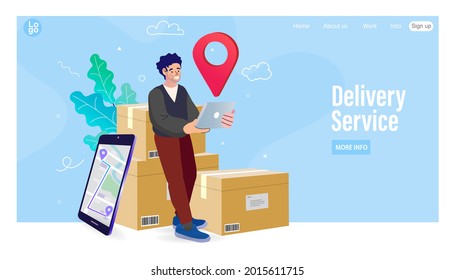 Package tracking icon. delivery tracking on smartphone. Ecommerce concept. Online shopping. Online order tracking with map. Vector illustration