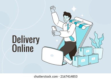 Icono de seguimiento de paquetes. seguimiento de entrega en smartphone. Concepto de comercio electrónico. Compras en línea. Seguimiento de pedidos en línea con mapa. Ilustración del vector