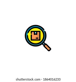 Package tracking icon. E-commerce and online shopping icon. Simple, outline, flat, black, color.