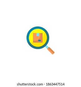 Package tracking icon. E-commerce and shopping icon. Simple, flat, color.