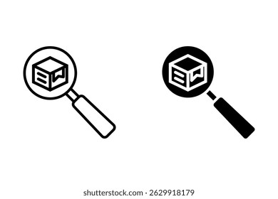 Ilustración de stock de Vector de icono de seguimiento de paquete, sobre fondo blanco