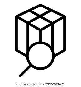 Package tracking line icon. Box and magnifying glass vector illustration isolated on white. Search parcel outline style designed for and app. Eps 10.