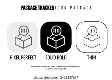 package tracking outline icon in different style vector design pixel perfect