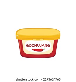 Package of traditional korean gochujang sauce. Vector illustration cartoon icon isolated on white background.