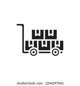 Package Trolley Filled Icon Vector Illustration