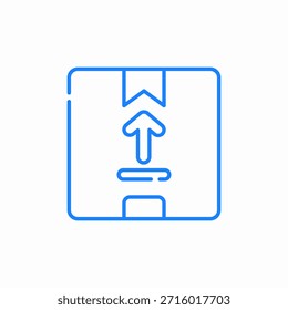 vetor de sinal de ícone de upload de pacote