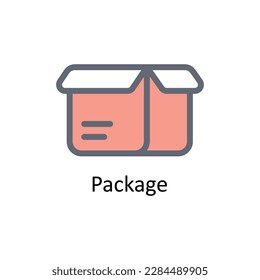 Package Vector  Fill outline Icons. Simple stock illustration stock