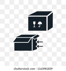 Package vector icon isolated on transparent background, Package logo concept