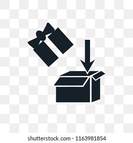 Package vector icon isolated on transparent background, Package logo concept