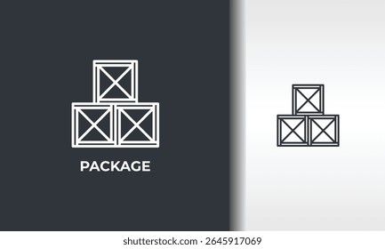 Vektor-, Symbol- oder Logo-Symbol für das Paket, einzelne Symbolgrafik