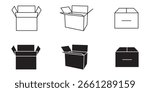 Package vector icon set. Carton box icon set . product box icon . empty box icon set . eps 10