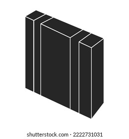 Icono vector de paquete.Icono vector negro aislado en el paquete de fondo blanco.