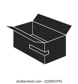 Icono vector de paquete.Icono vector negro aislado en el paquete de fondo blanco.