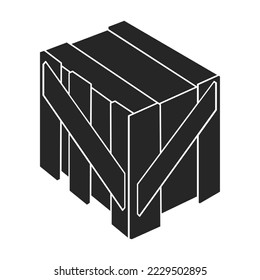 Package vector icon.Black vector icon isolated on white background package.