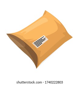 Icono del vector de paquete.Icono del vector de dibujos animados aislado en el paquete de fondo blanco.
