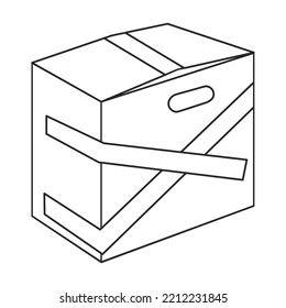 Package vector icon.Outline vector icon isolated on white background package.