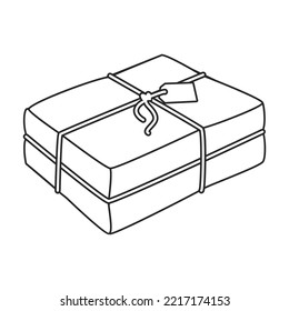 Package vector icon.Outline vector icon isolated on white background package.