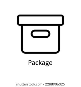 Vector de paquetes   iconos de esquema. Material gráfico simple