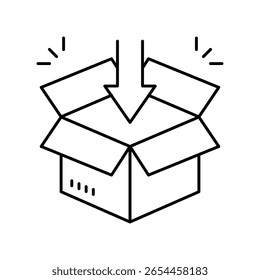 Paket-Vektorgrafik-Umriss-Illustrationssymbol. EPS 10-Datei