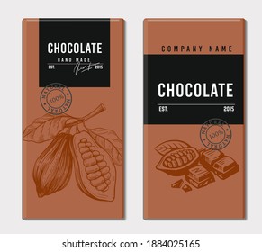 package vintage style chocolate and cocoa sketch