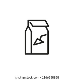 Package with wall putty line icon. Renovation, plastering service, contractor. Construction concept. Vector illustration can be used for topics like building, architecture, service