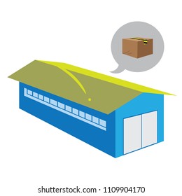 Package in Warehouse. Box Expedition Icon Illustration. Logistic Icon, Vector Illustration.