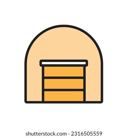 Ilustración del vector de iconos de almacén de paquetes
