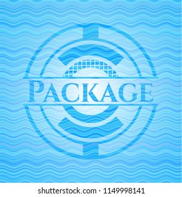 Package water wave concept style badge.