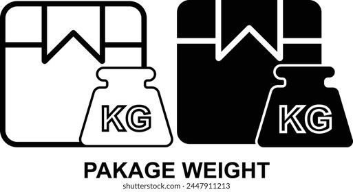 package weight Black and White icon set. Editable Set of Delivery and Logistics web icons in line and fill style. High quality business icon set of Logistics