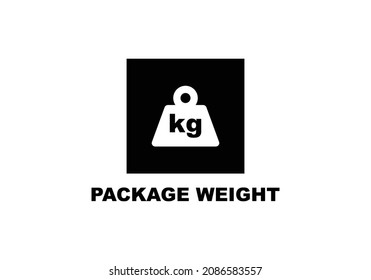Package weight cardboard simple flat icon vector illustration